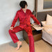 Luxury Pajama Suit Imitation Silk Pajamas Couple Sleepwear Men & Women Nightwear