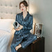 Luxury Pajama Suit Imitation Silk Pajamas Couple Sleepwear Men & Women Nightwear
