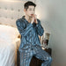 Luxury Pajama Suit Imitation Silk Pajamas Couple Sleepwear Men & Women Nightwear