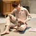Luxury Pajama Suit Imitation Silk Pajamas Couple Sleepwear Men & Women Nightwear