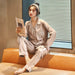 Luxury Pajama Suit Imitation Silk Pajamas Couple Sleepwear Men & Women Nightwear