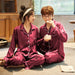 Luxury Pajama Suit Imitation Silk Pajamas Couple Sleepwear Men & Women Nightwear