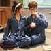 Luxury Pajama Suit Imitation Silk Pajamas Couple Sleepwear Men & Women Nightwear