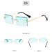 Retro All Season Sunglasses Women Brand Designer Gradient Cutting Lens Ladies Frameless Eyeglasses