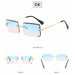 Retro All Season Sunglasses Women Brand Designer Gradient Cutting Lens Ladies Frameless Eyeglasses