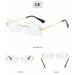 Retro All Season Sunglasses Women Brand Designer Gradient Cutting Lens Ladies Frameless Eyeglasses