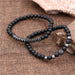 3Pc/Sets Matte Beads Stone Charm Bracelets Men Women Vintage Jewelry