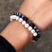 3Pc/Sets Matte Beads Stone Charm Bracelets Men Women Vintage Jewelry