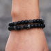 3Pc/Sets Matte Beads Stone Charm Bracelets Men Women Vintage Jewelry