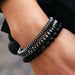 3Pc/Sets Matte Beads Stone Charm Bracelets Men Women Vintage Jewelry