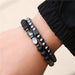 3Pc/Sets Matte Beads Stone Charm Bracelets Men Women Vintage Jewelry