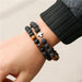3Pc/Sets Matte Beads Stone Charm Bracelets Men Women Vintage Jewelry