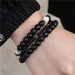 3Pc/Sets Matte Beads Stone Charm Bracelets Men Women Vintage Jewelry