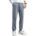 Men Pull-On Fleece Joggers Sport Pants Slant Pocket Drawstring Waistband Ribbed Waist Hem