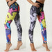 Painted Leggings Women Graffiti Fitness Leggings High Waist Workout Yoga Pants