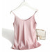 Spaghetti Strap Top Women Halter V Neck Cami Sleeveless Satin Silk Tank Tops