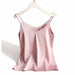 Spaghetti Strap Top Women Halter V Neck Cami Sleeveless Satin Silk Tank Tops