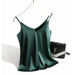 Spaghetti Strap Top Women Halter V Neck Cami Sleeveless Satin Silk Tank Tops
