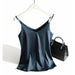 Spaghetti Strap Top Women Halter V Neck Cami Sleeveless Satin Silk Tank Tops