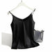 Spaghetti Strap Top Women Halter V Neck Cami Sleeveless Satin Silk Tank Tops