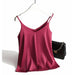 Spaghetti Strap Top Women Halter V Neck Cami Sleeveless Satin Silk Tank Tops