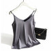 Spaghetti Strap Top Women Halter V Neck Cami Sleeveless Satin Silk Tank Tops