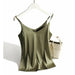 Spaghetti Strap Top Women Halter V Neck Cami Sleeveless Satin Silk Tank Tops