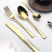 24PCS Gold Tableware Cutlery Dinner Set Knives Forks Spoons Dinnerware Set