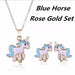 Unicorn Jewelry Sets Cute Earrings Necklaces Women Wedding Party Jewelry Set
