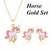 Unicorn Jewelry Sets Cute Earrings Necklaces Women Wedding Party Jewelry Set
