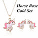 Unicorn Jewelry Sets Cute Earrings Necklaces Women Wedding Party Jewelry Set