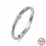 Cute Zircon Round Geometric 925 Sterling Silver Women Wedding Rings Jewelry