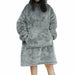 Oversized Hoodie Blanket With Sleeves Sweatshirt Plaid Winter Fleece Hoody