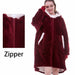 Oversized Hoodie Blanket With Sleeves Sweatshirt Plaid Winter Fleece Hoody