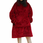 Oversized Hoodie Blanket With Sleeves Sweatshirt Plaid Winter Fleece Hoody