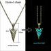 Luminous Pendant Necklace Knight Spear Arrow Glow In The Dark Pike Unisex Necklace Jewelry