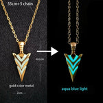 Luminous Pendant Necklace Knight Spear Arrow Glow In The Dark Pike Unisex Necklace Jewelry