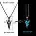 Luminous Pendant Necklace Knight Spear Arrow Glow In The Dark Pike Unisex Necklace Jewelry