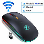 Wireless Mouse RGB Rechargeable Bluetooth LED Backlit Ergonomic Gaming Mouse