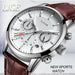 Men Watches LIGE Brand Leather Chronograph Waterproof Sporty Wristwatch