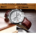 Men Watches LIGE Brand Leather Chronograph Waterproof Sporty Wristwatch