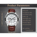Men Watches LIGE Brand Leather Chronograph Waterproof Sporty Wristwatch