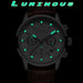 Men Watches LIGE Brand Leather Chronograph Waterproof Sporty Wristwatch