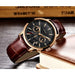 Men Watches LIGE Brand Leather Chronograph Waterproof Sporty Wristwatch