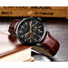 Men Watches LIGE Brand Leather Chronograph Waterproof Sporty Wristwatch