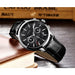 Men Watches LIGE Brand Leather Chronograph Waterproof Sporty Wristwatch