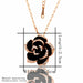 Fashion Rose Flower Enamel Jewelry Set Black Painting Pendant Earrings Ring Jewelry Sets