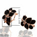 Fashion Rose Flower Enamel Jewelry Set Black Painting Pendant Earrings Ring Jewelry Sets