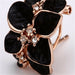Fashion Rose Flower Enamel Jewelry Set Black Painting Pendant Earrings Ring Jewelry Sets