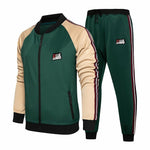 Men Tracksuit Sports Wear Fashion Color Block Jogging Suit Autumn Winter Men Outfits Gym Clothes